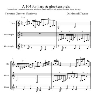 Cover Art for "A 104 for harp & glockenspiels" by Celebrity Chamber Players