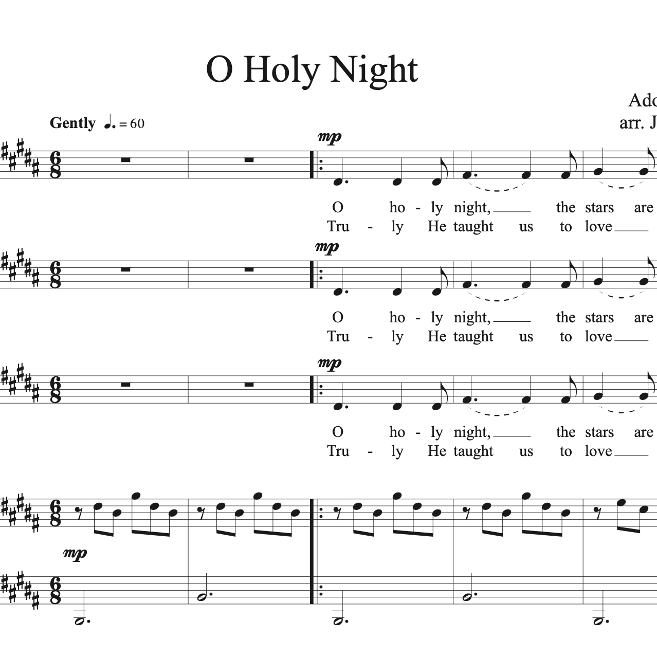Couverture pour "O Holy Night for SSA and piano (arr. Julie Gaulke)" par Adolphe Adam