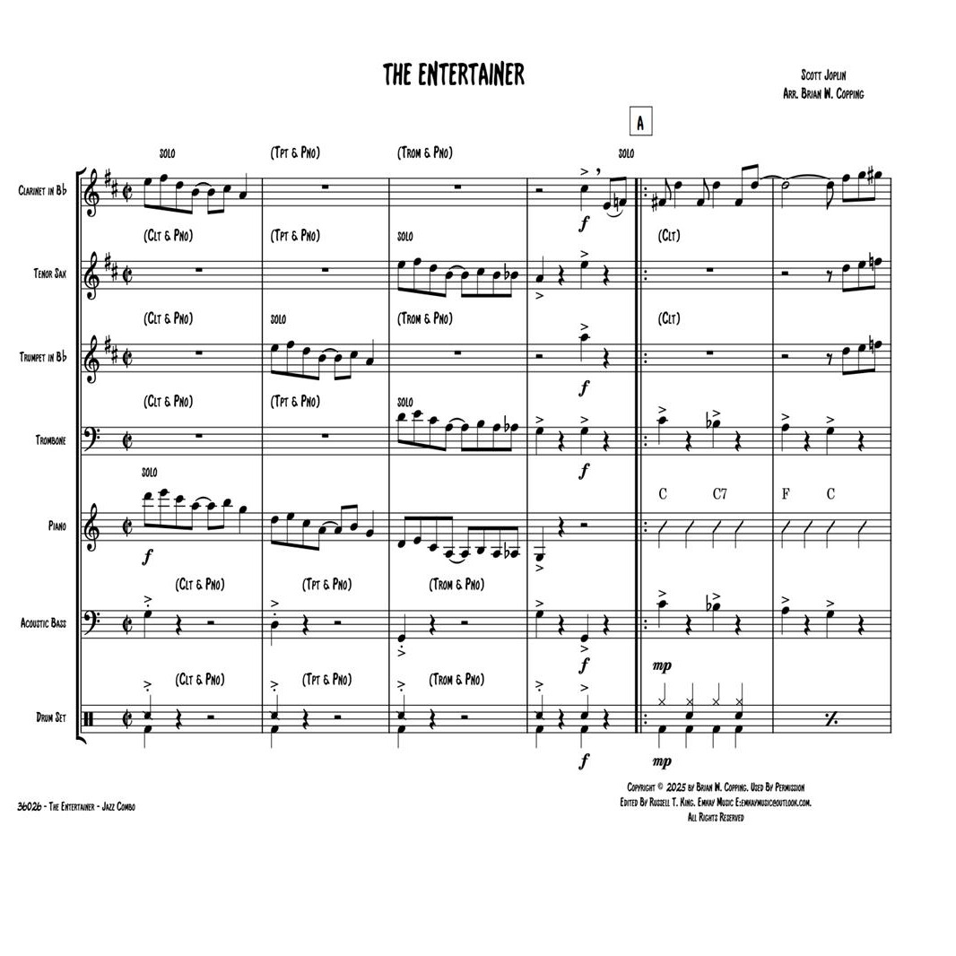 Cover Art for "THE ENTERTAINER - JAZZ COMBO (arr. BRIAN W. COPPING)" by Scott Joplin