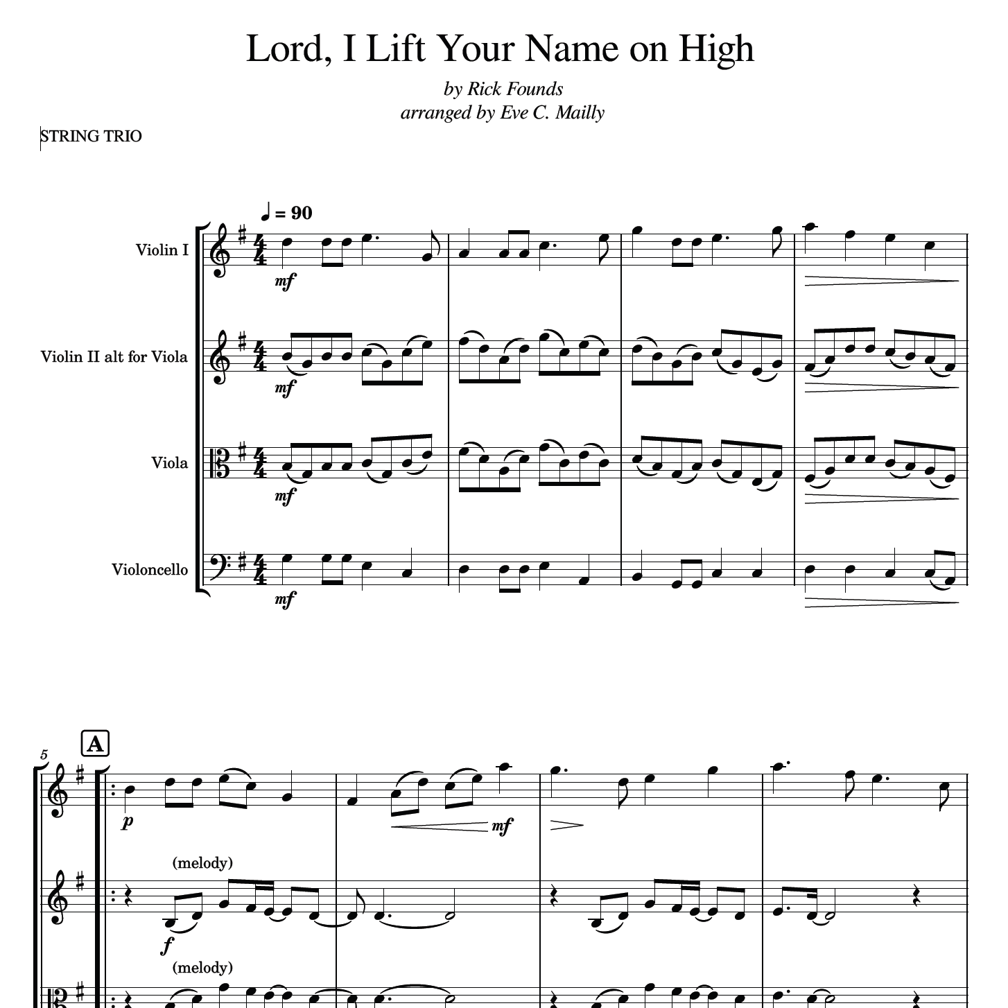 Couverture pour "Lord, I Lift Your Name On High (arr. Eve C. Mailly - Zene Strings)" par Rick Founds