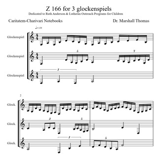 Carátula para "Z 166 for 3 glockenspiels" por Celebrity Chamber Players