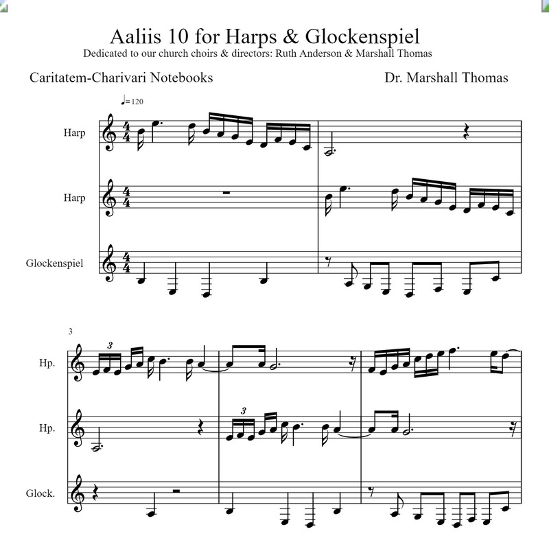 Carátula para "Aaliis 10 for Harps & Glockenspiel" por Celebrity Chamber Playerrs