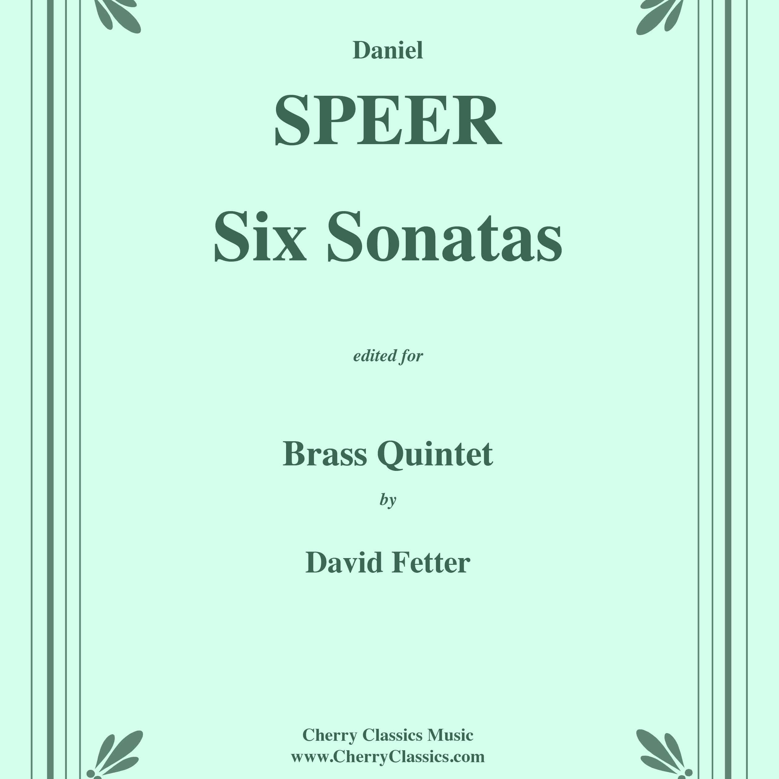 Abdeckung für "Six Sonatas for Brass Quintet (arr. David Fetter)" von Daniel Speer