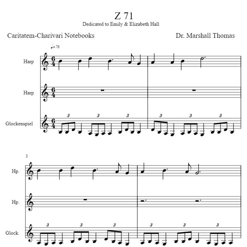 Carátula para "Z 71 for Harps & Glockenspiel" por Celebrity Chamber Players