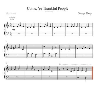 Cover Art for "Come, Ye Thankful People, Come (arr. Linda Schooley)" by George Job Elvey