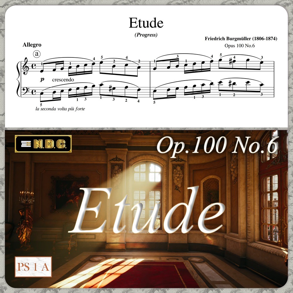 Cover Art for "Etude in C Major Op.100 No.6 (Progress) by Friedrich Burgmüller (arr. Nikola D. Cirovic)" by Friedrich Burgmüller