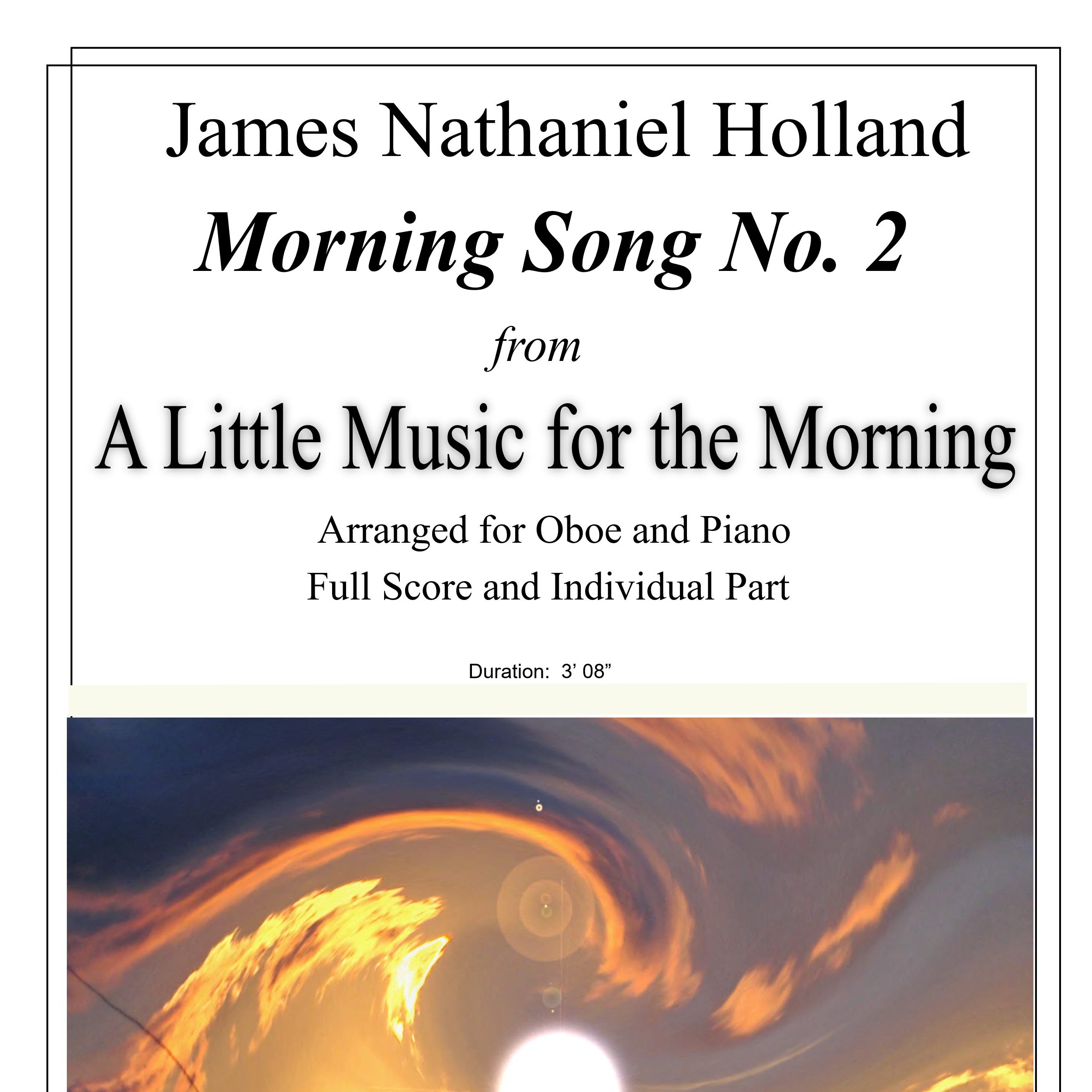 Couverture pour "Morning Song No 2 from A Little Music for the Morning for Oboe and Piano" par James Nathaniel Holland