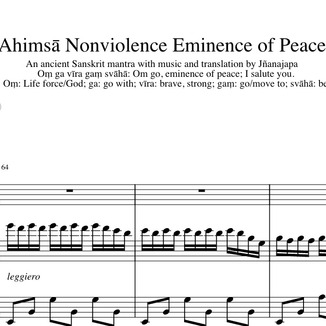 Carátula para "Ahimsa Nonviolence Eminence of Peace" por Jñanajapa