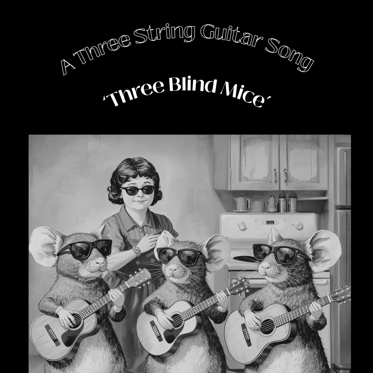 Couverture pour "Three Blind Mice (A Three String Guitar Song) (arr. Danny Crocome)" par Traditional