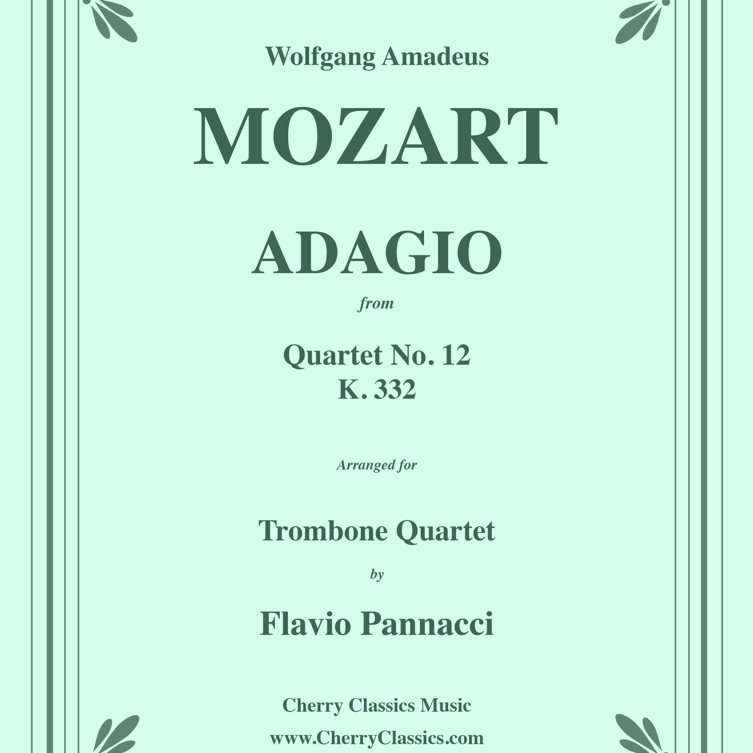 Carátula para "Adagio from Sonata No. 12 for Trombone Quartet (arr. Flavio Pannacci)" por W.A. Mozart