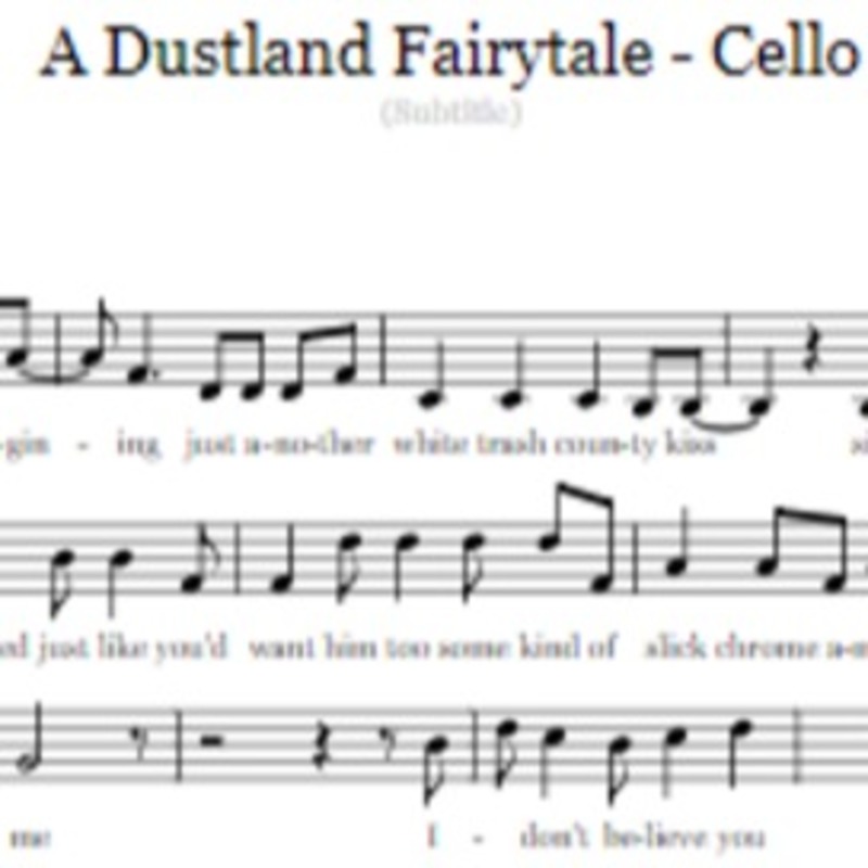 Couverture pour "A Dustland Fairytale - Cello" par BSR