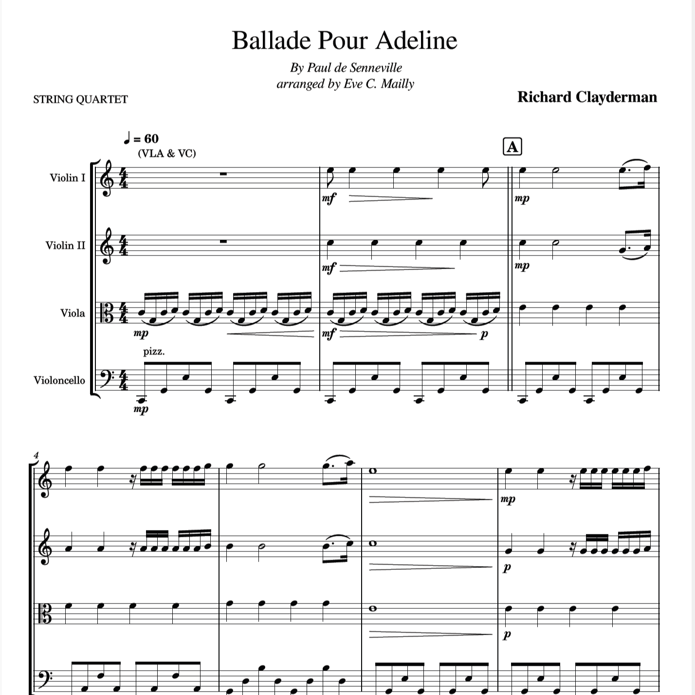 Abdeckung für "Ballade Pour Adeline (arr. Eve C. Mailly - Zene Strings)" von Paul de Senneville
