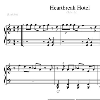 Cover Art for "Heartbreak Hotel (arr. TheAshleyWright.com)" by Elvis Presley