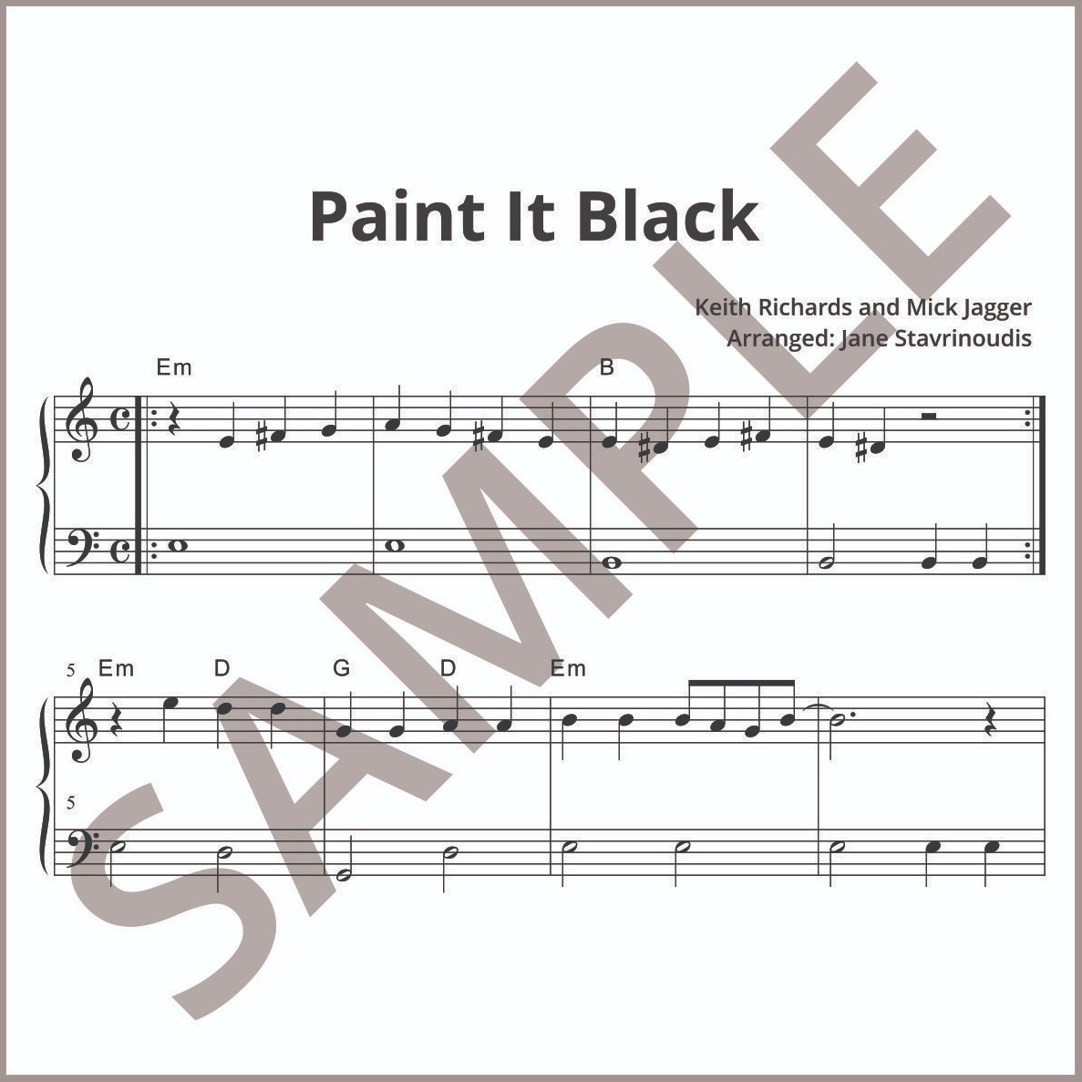 Carátula para "Paint It, Black (arr. Jane Stavrinoudis)" por Rolling Stones