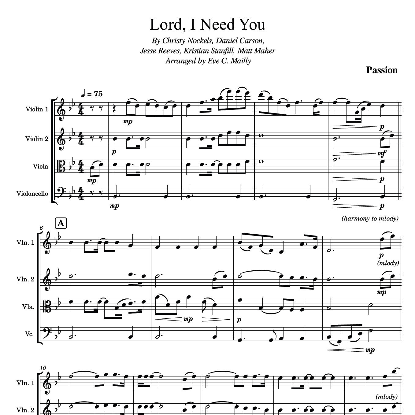 Cover Art for "Lord, I Need You (arr. Eve C. Mailly - Zene Strings)" by Passion