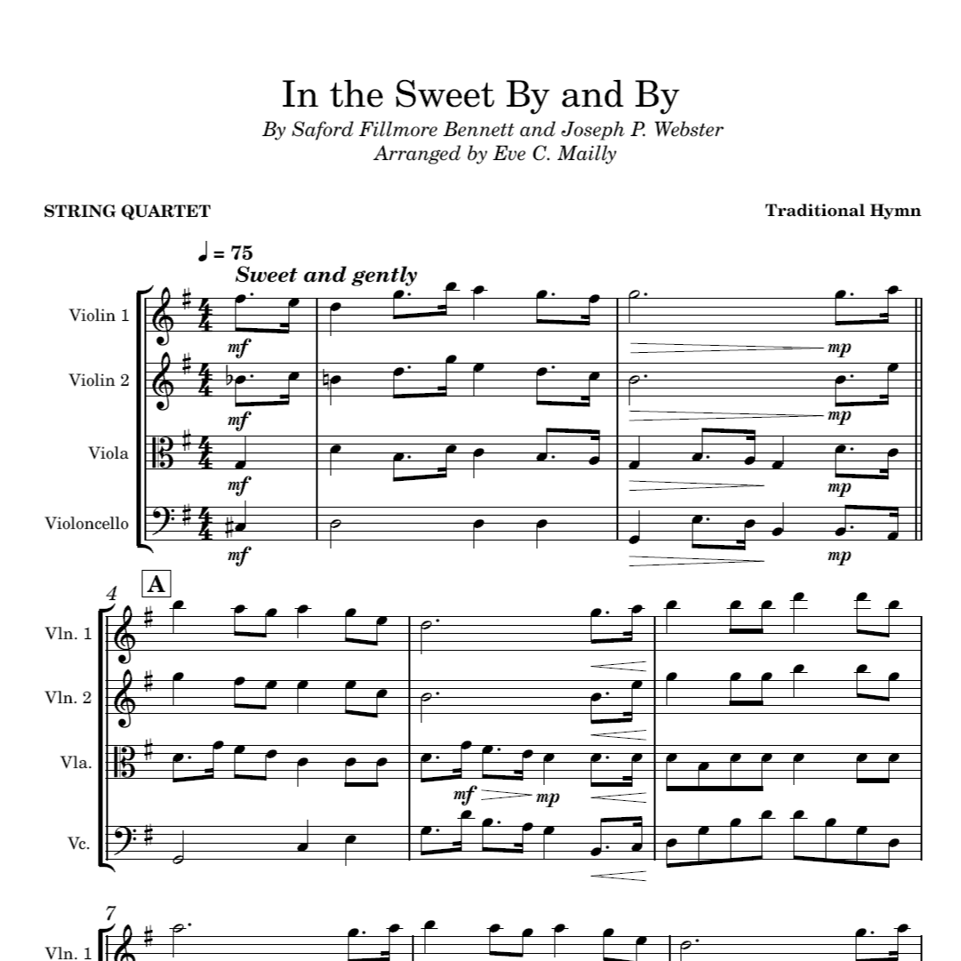Cover Art for "In The Sweet By And By (arr. Eve C. Mailly - Zene Strings)" by Joseph P. Webster
