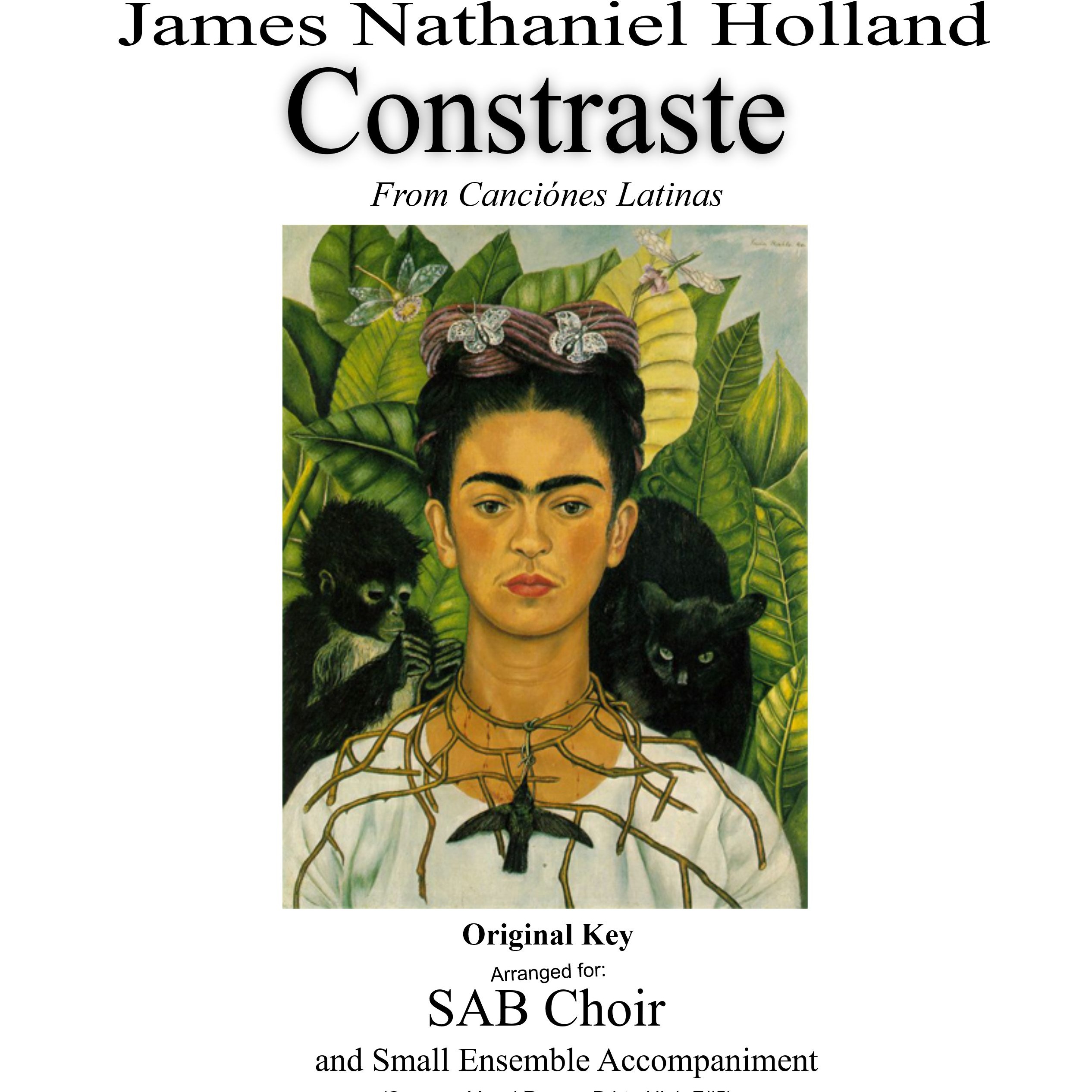Cover Art for "Contraste Arranged for SAB Choir and Small Instrument Ensemble" by James Nathaniel Holland