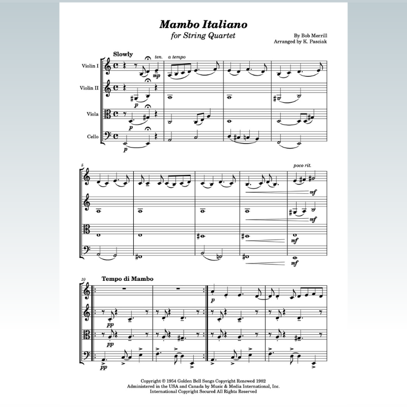 Cover Art for "Mambo Italiano (arr. Kenneth Pasciak)" by Bob Merrill