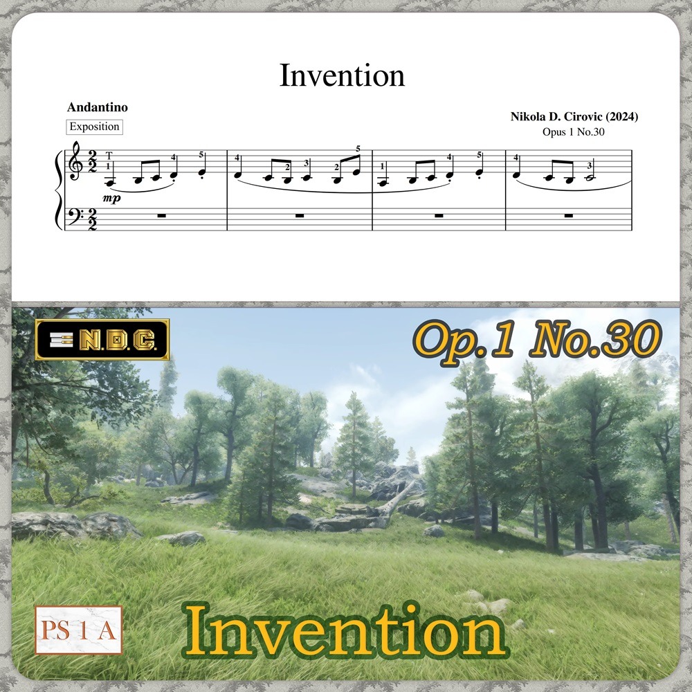 Cover Art for "Invention in A Minor Op.1 No.30 by N. D. Cirovic" by Nikola D. Cirovic