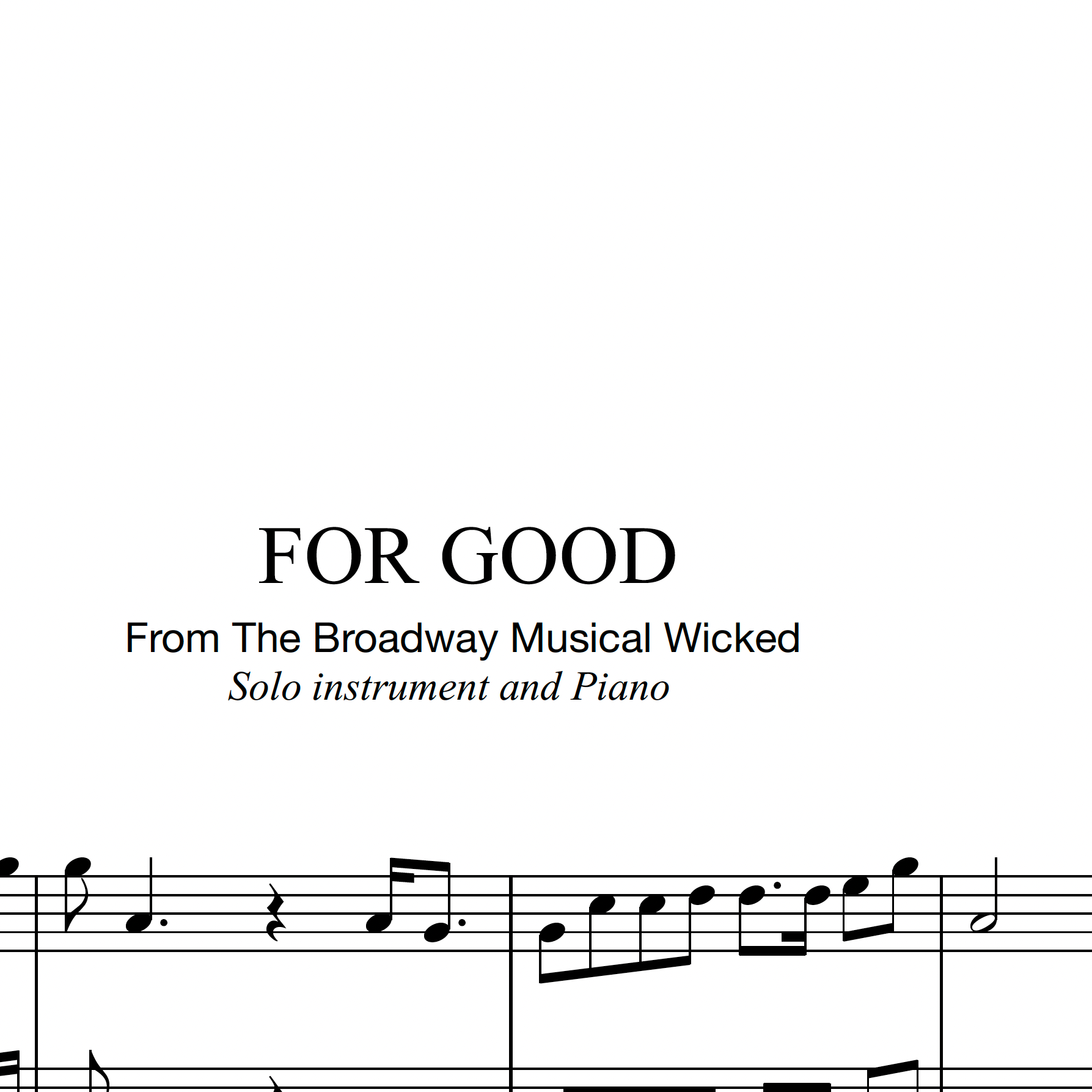 Cover Art for "For Good (arr. Cam Earl)" by Stephen Schwartz