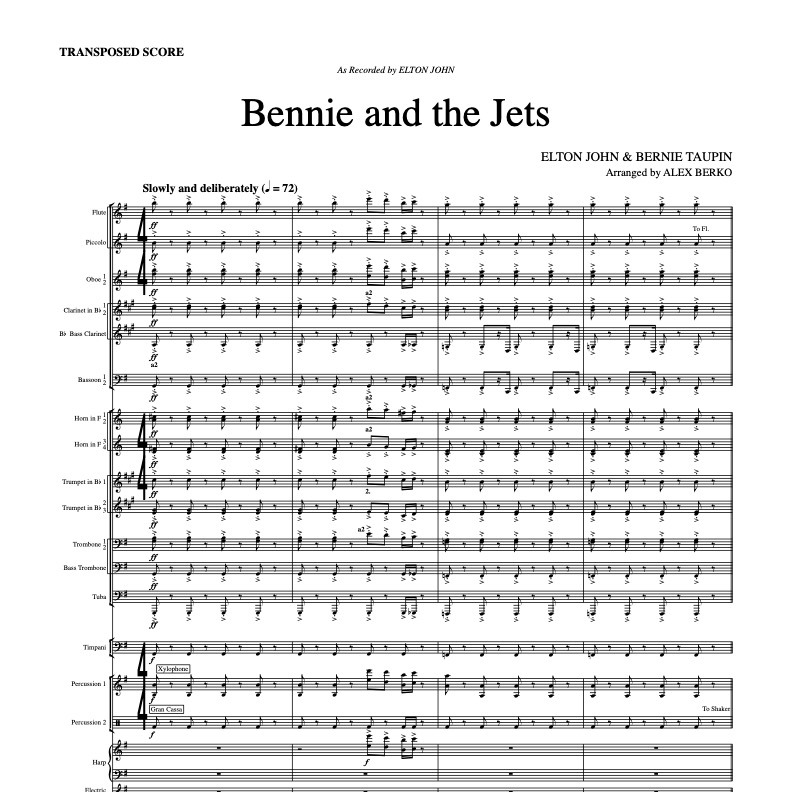 Bennie And The Jets (arr. Alex Berko) by Elton John 管弦乐团 封面