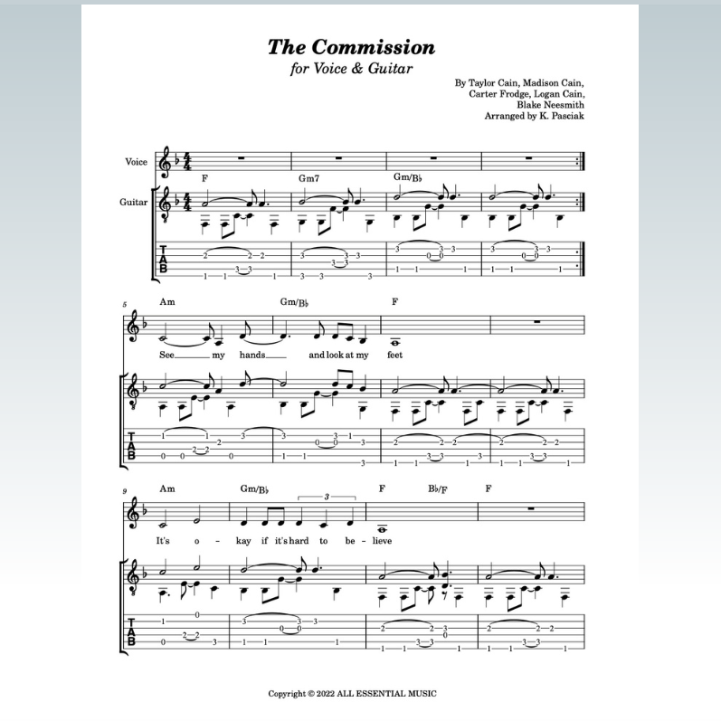Carátula para "The Commission (arr. Kenneth Pasciak)" por CAIN