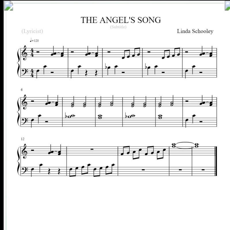 Cover Art for "THE ANGEL'S SONG" by Linda Schooley