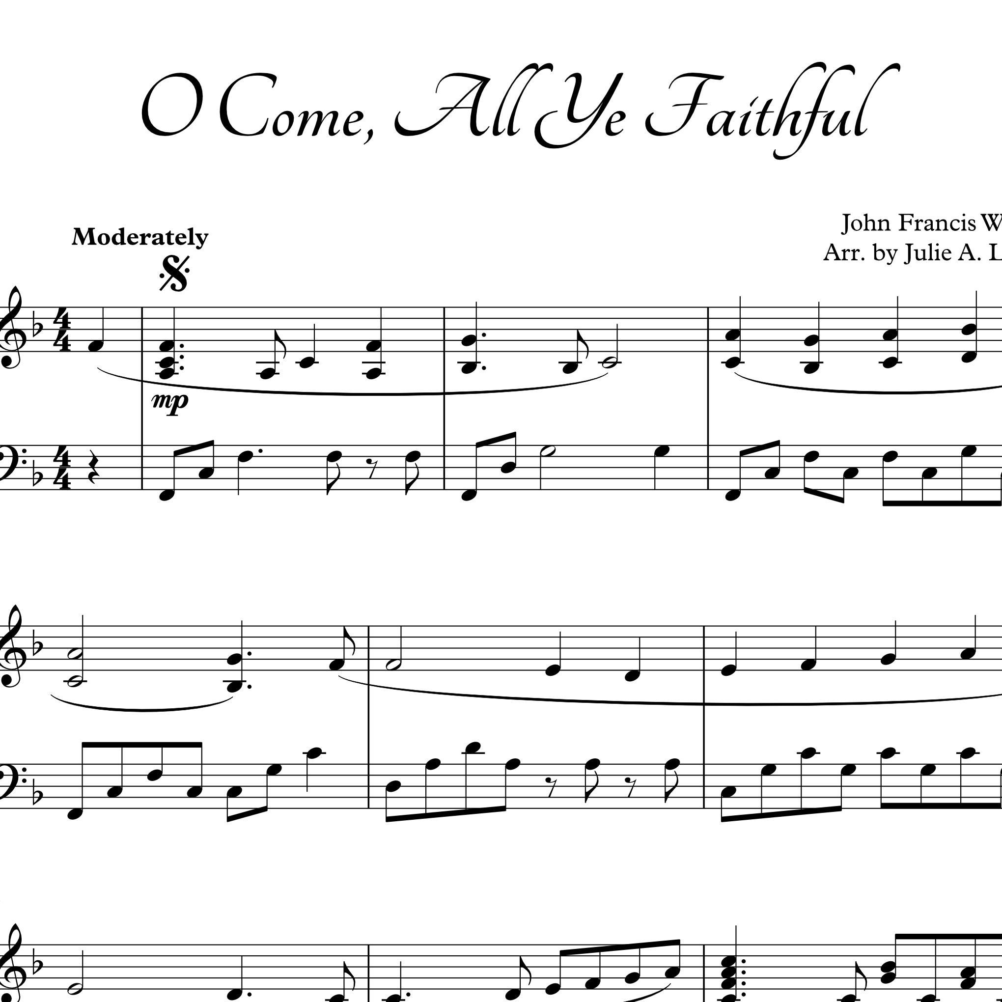 Cover Art for "O Come, All Ye Faithful (arr. Julie A Lind)" by Julie A Lind