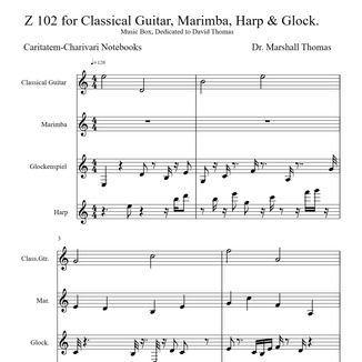 Cover Art for "Z 102 for Classical Guitar, Marimba, Harp & Glockenspiel" by Celebriy Chamber Players