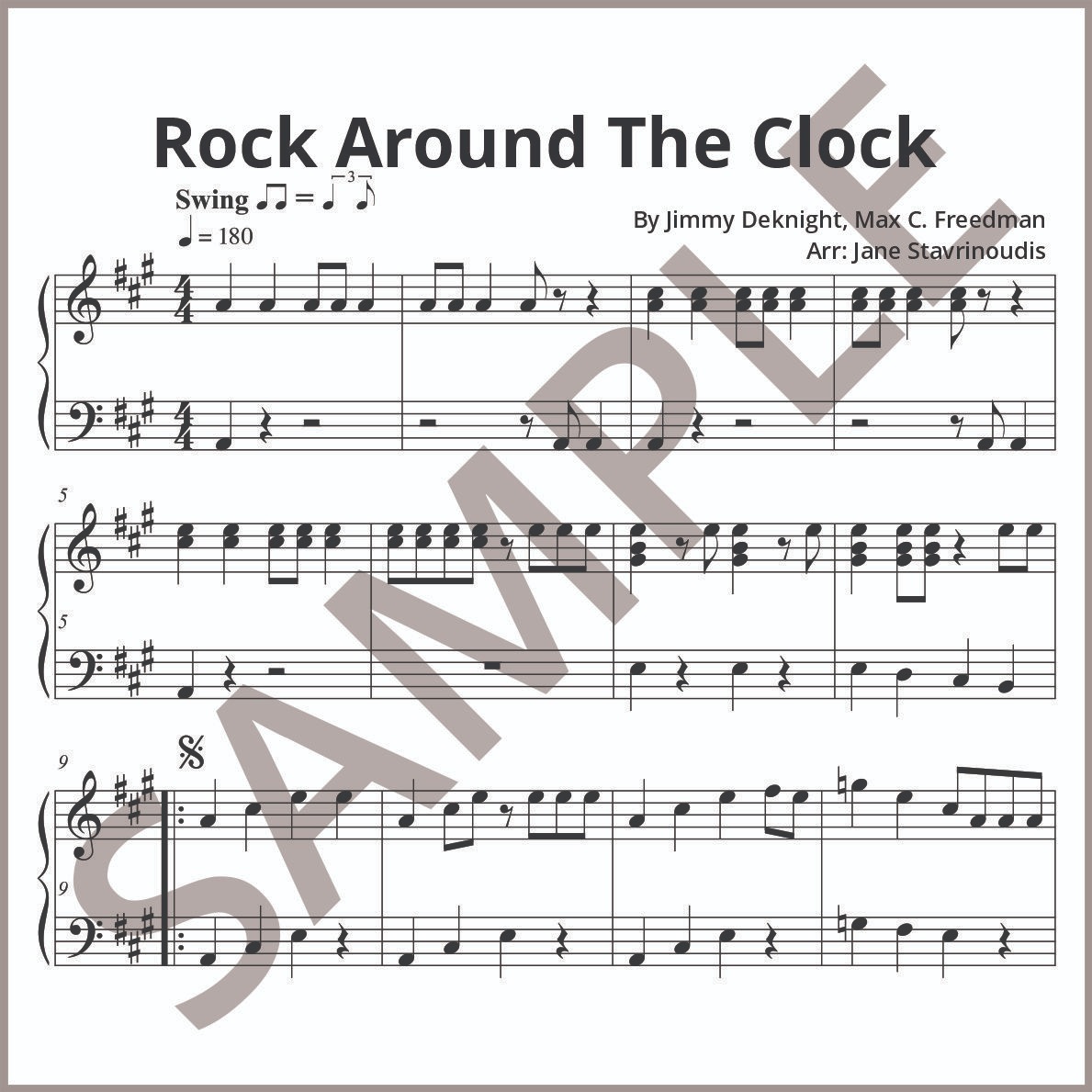 Carátula para "Rock Around The Clock (arr. Jane Stavrinoudis)" por Bill Haley & His Comets