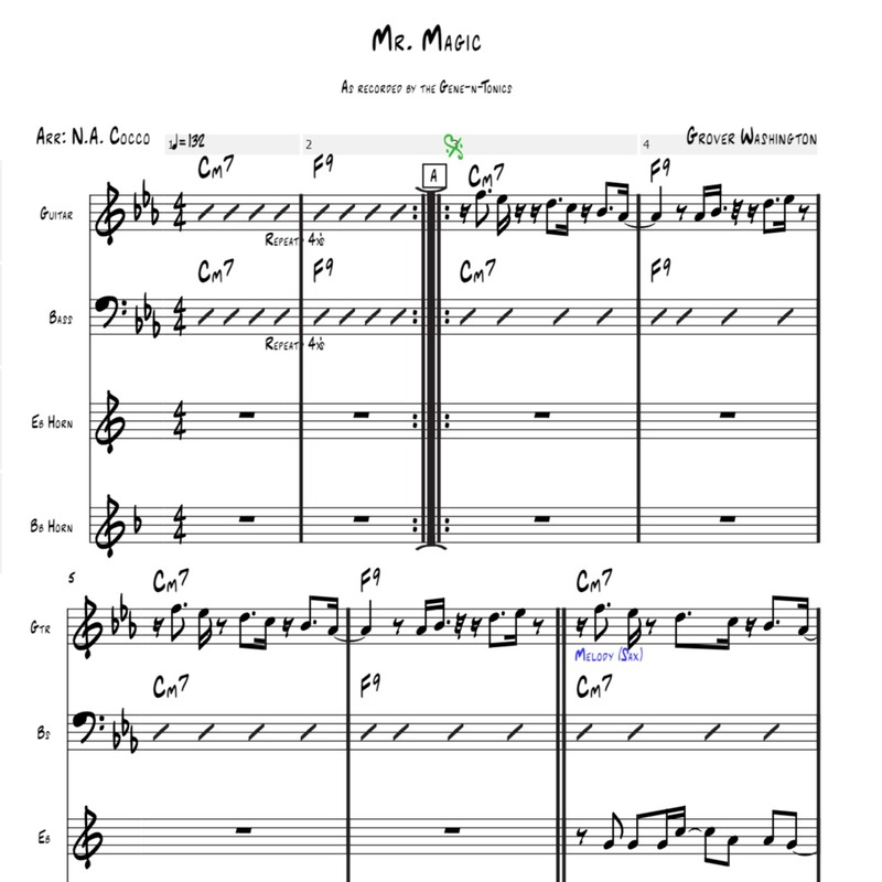 Carátula para "Mr. Magic (arr. Nicholas Cocco)" por Grover Washington Jr.