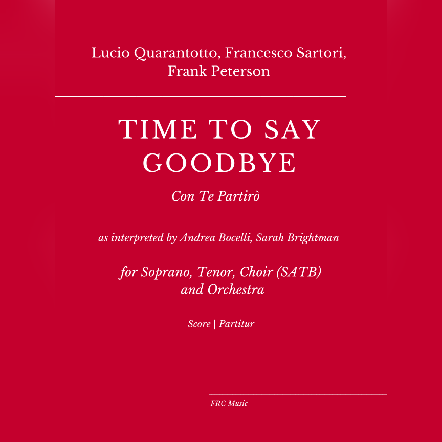 Cover Art for "Time To Say Goodbye - Score Only (arr. Flavio Regis Cunha)" by Andrea Bocelli & Sarah Brightman