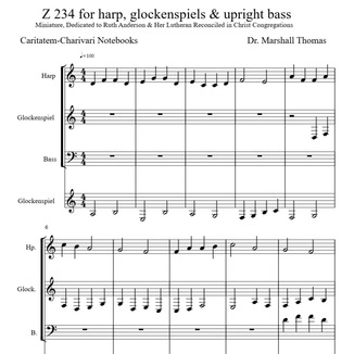 Cover Art for "Z 234 for harp, glockenspiels & upright bass" by Celebrity Chamber Players
