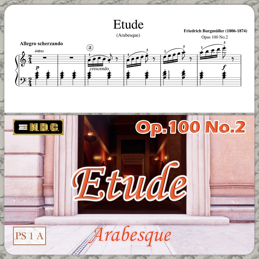 Cover Art for "Etude in A Minor Op.100 No.2 (Arabesque) by Friedrich Burgmüller (arr. Nikola D. Cirovic)" by Friedrich Burgmüller