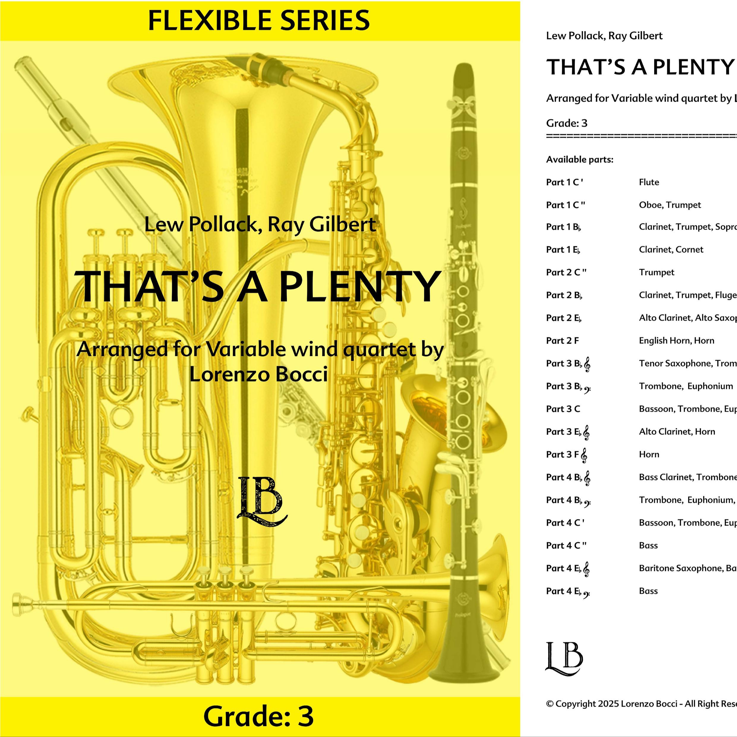Cover Art for "That's A Plenty (arr. Lorenzo Bocci)" by Ray Gilbert