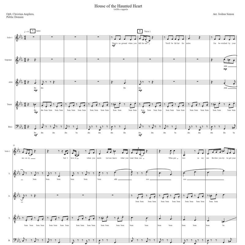 Abdeckung für "Haunted Heart (arr. Lexie Simon)" von Christina Aguilera