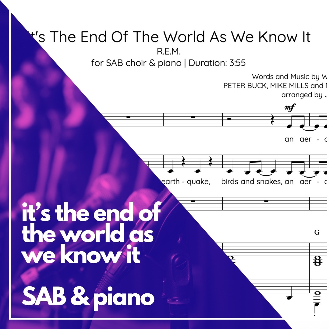 Carátula para "It's The End Of The World As We Know It (And I Feel Fine) (arr. Joseph Hollings)" por R.E.M.