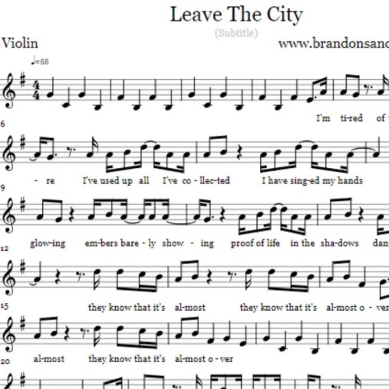 Couverture pour "LEAVE THE CITY - Violin" par BSR