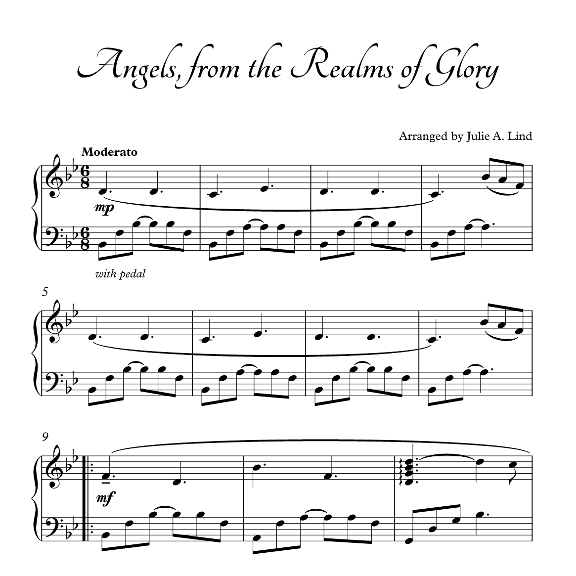 Cover Art for "Angels from the Realms of Glory (arr. Julie A Lind)" by Julie A Lind