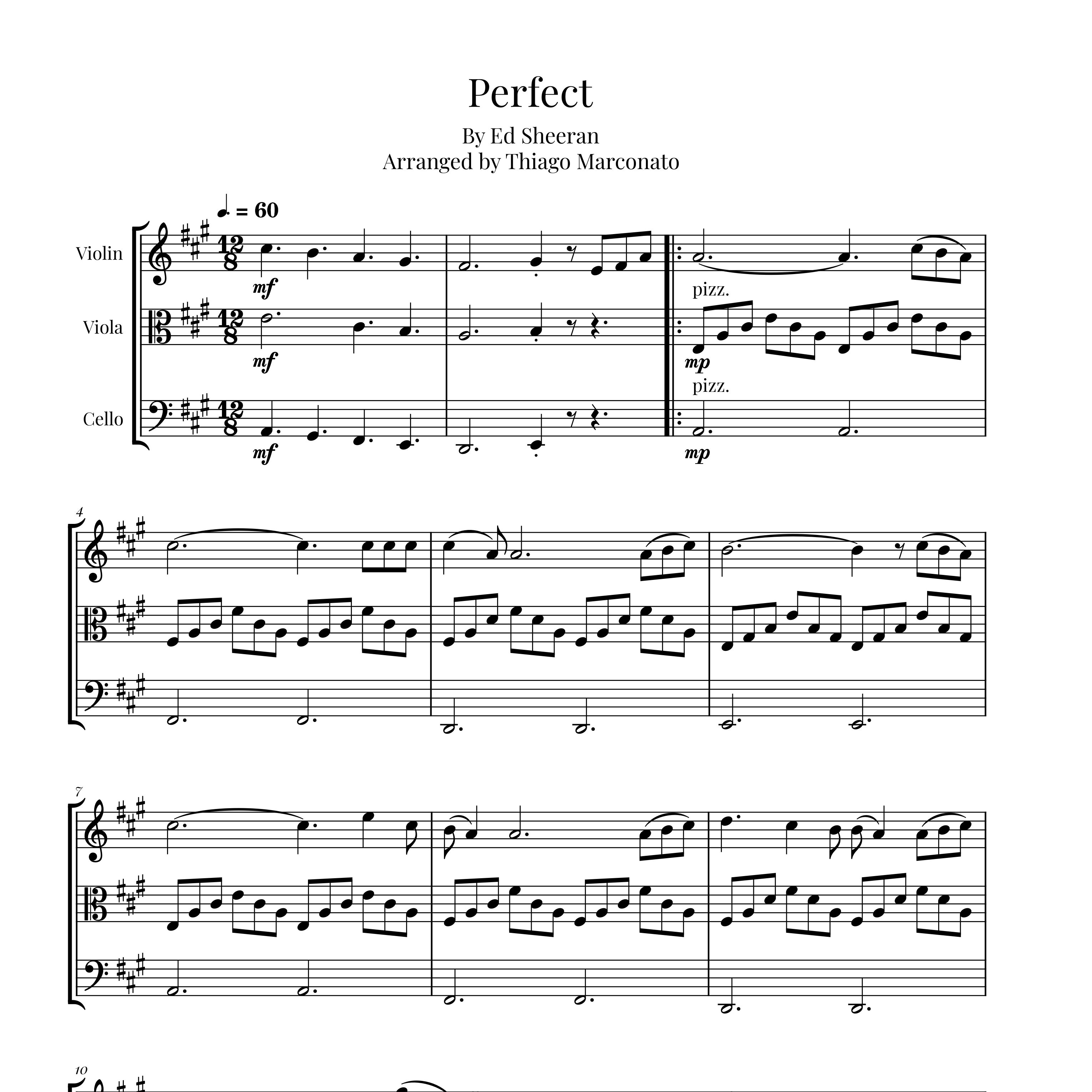 Carátula para "Perfect (arr. Thiago Marconato)" por Ed Sheeran