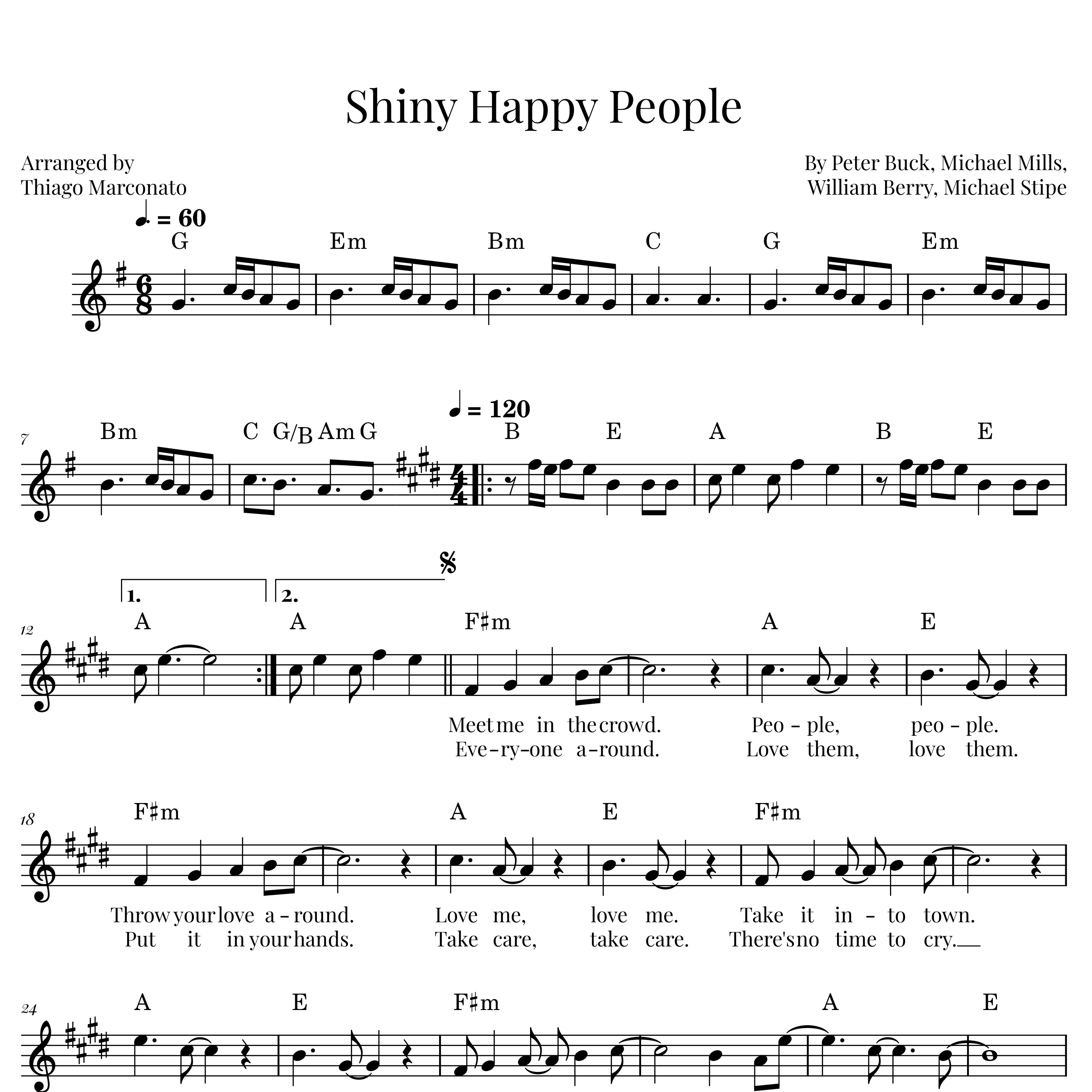 Carátula para "Shiny Happy People (arr. Thiago Marconato)" por R.E.M.