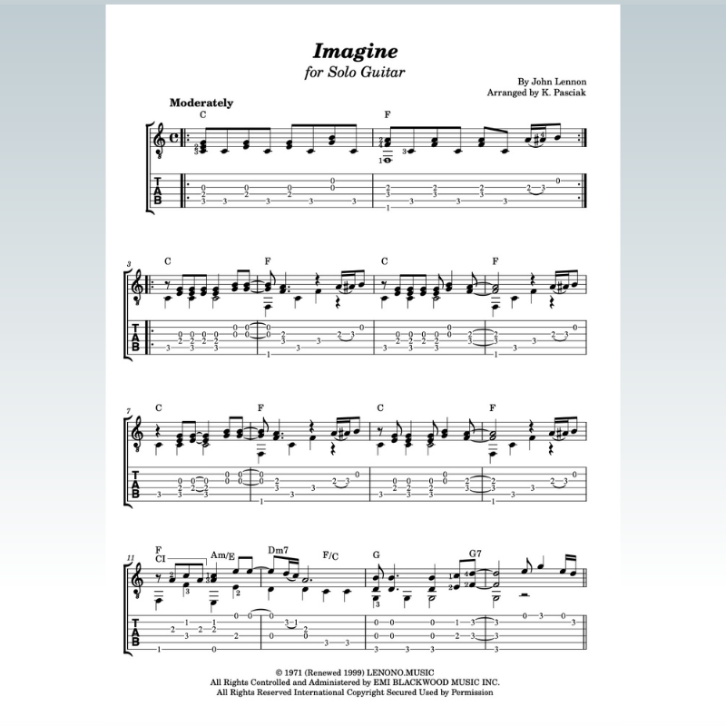 Cover Art for "Imagine (arr. Kenneth Pasciak)" by John Lennon And The Plastic Ono Band