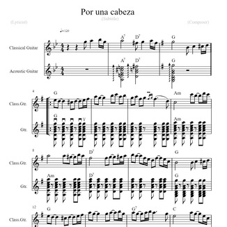 Carátula para "Por Una Cabeza (arr. Tullio Bellocco - Centro Musicale Italy)" por Tullio Bellocco