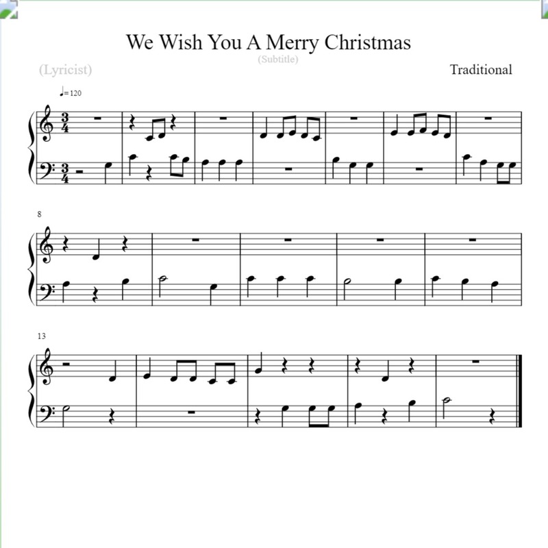 Cover Art for "We Wish You A Merry Christmas (arr. Linda Schooley)" by Traditional English Folksong