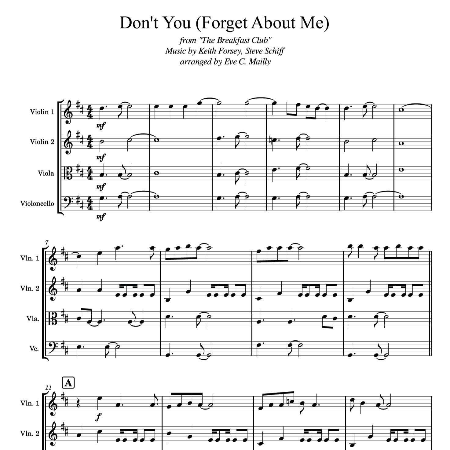 Abdeckung für "Don't You (forget About Me) (arr. Eve C. Mailly - Zene Strings)" von Simple Minds