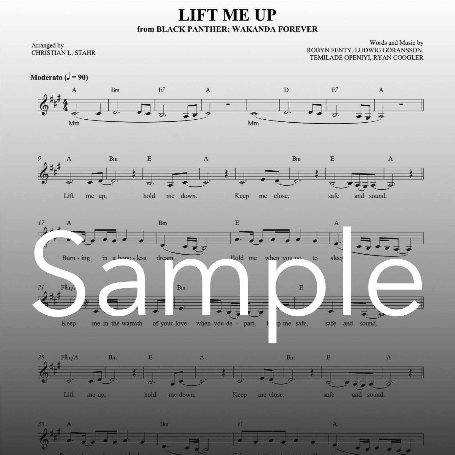 Couverture pour "Lift Me Up (arr. Christian L. Stahr)" par Rihanna