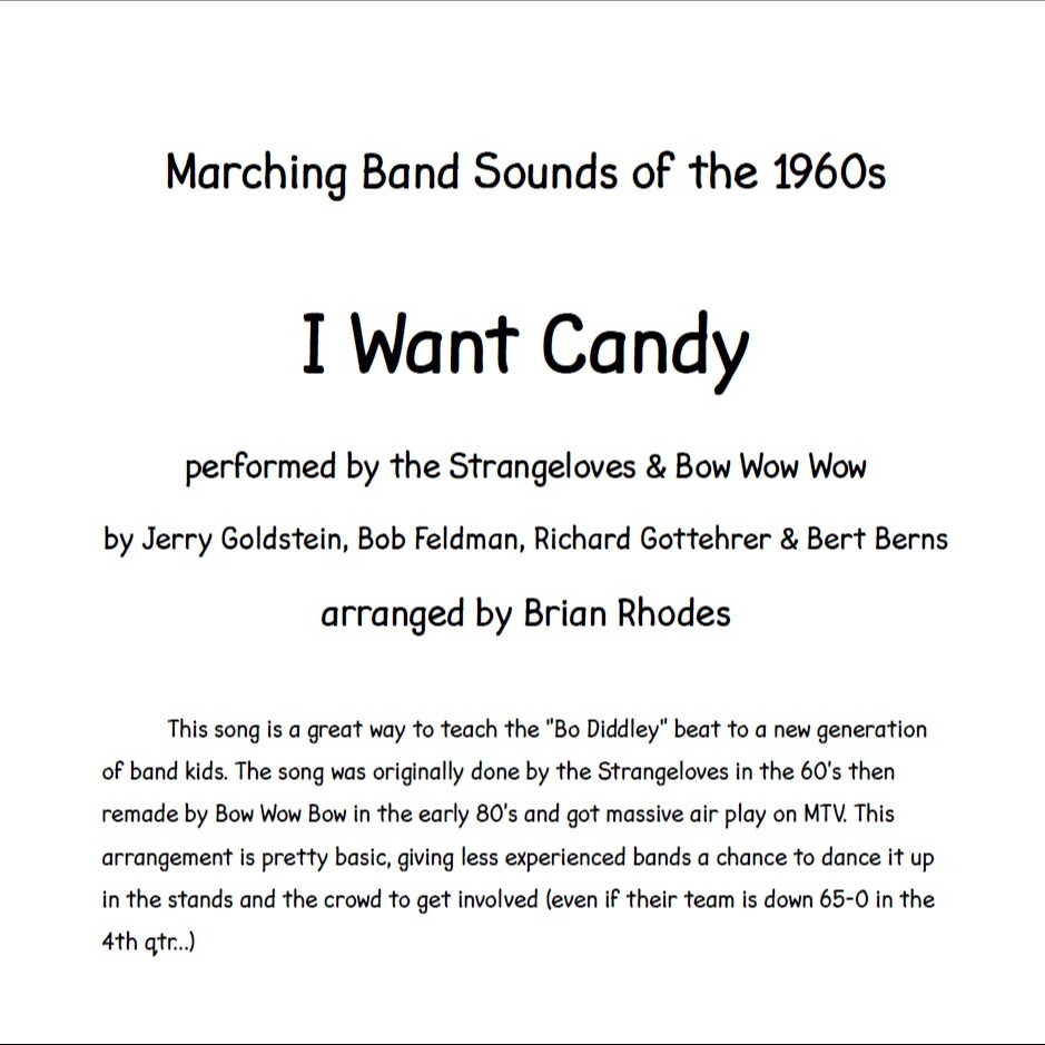 Carátula para "I Want Candy (arr. Brian Rhodes)" por Bow Wow Wow