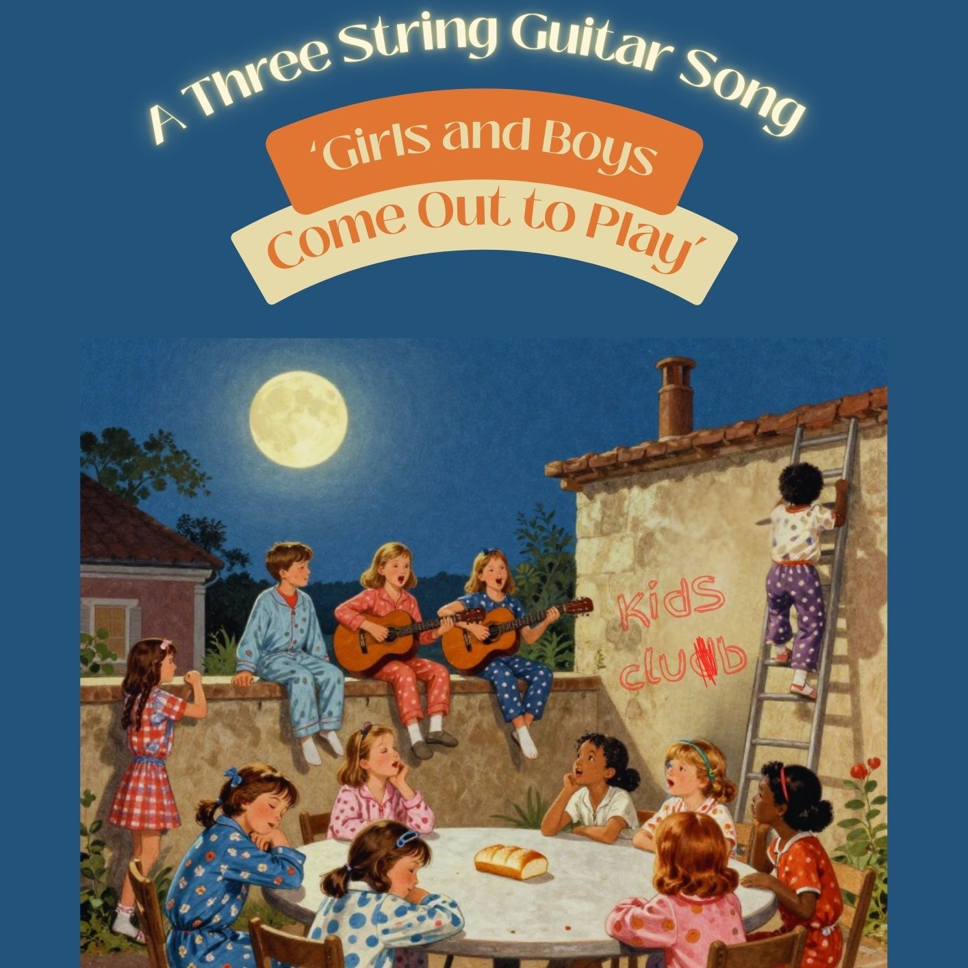Carátula para "Girls and Boys Come Out to Play (A Three String Guitar Song) (arr. Danny Crocome)" por Traditional