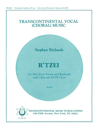 R’Tzei (for Solo Low Voice with optional SATB Choir)