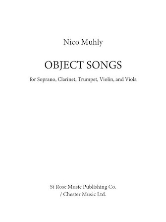 Object Songs – Score & Parts Object Songs – Score & Parts